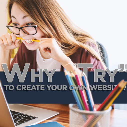 Why Try - Biting Pencil looking at computer